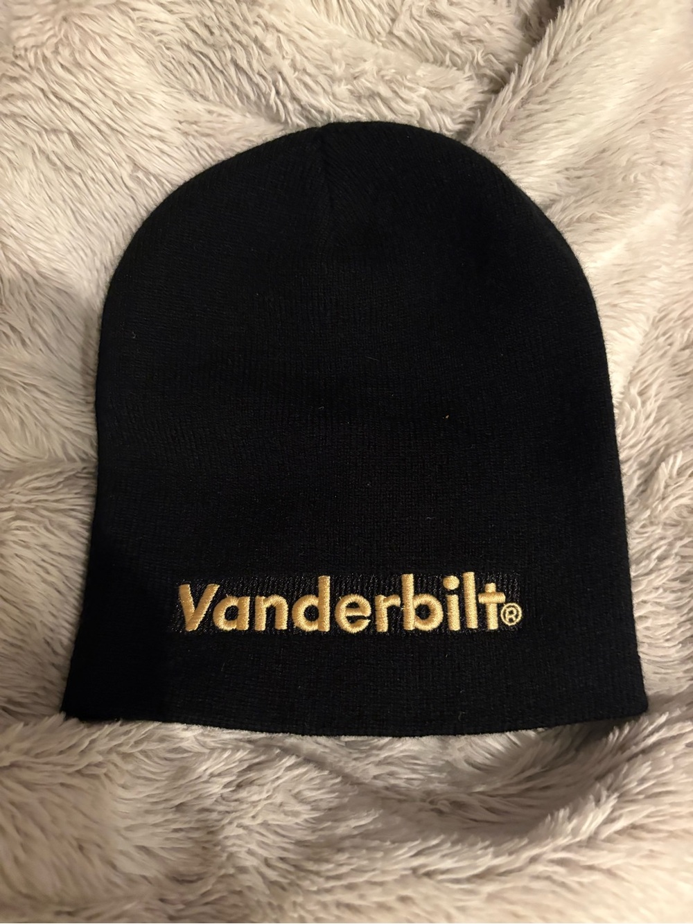 Vanderbilt Black Beanie with Gold Logo